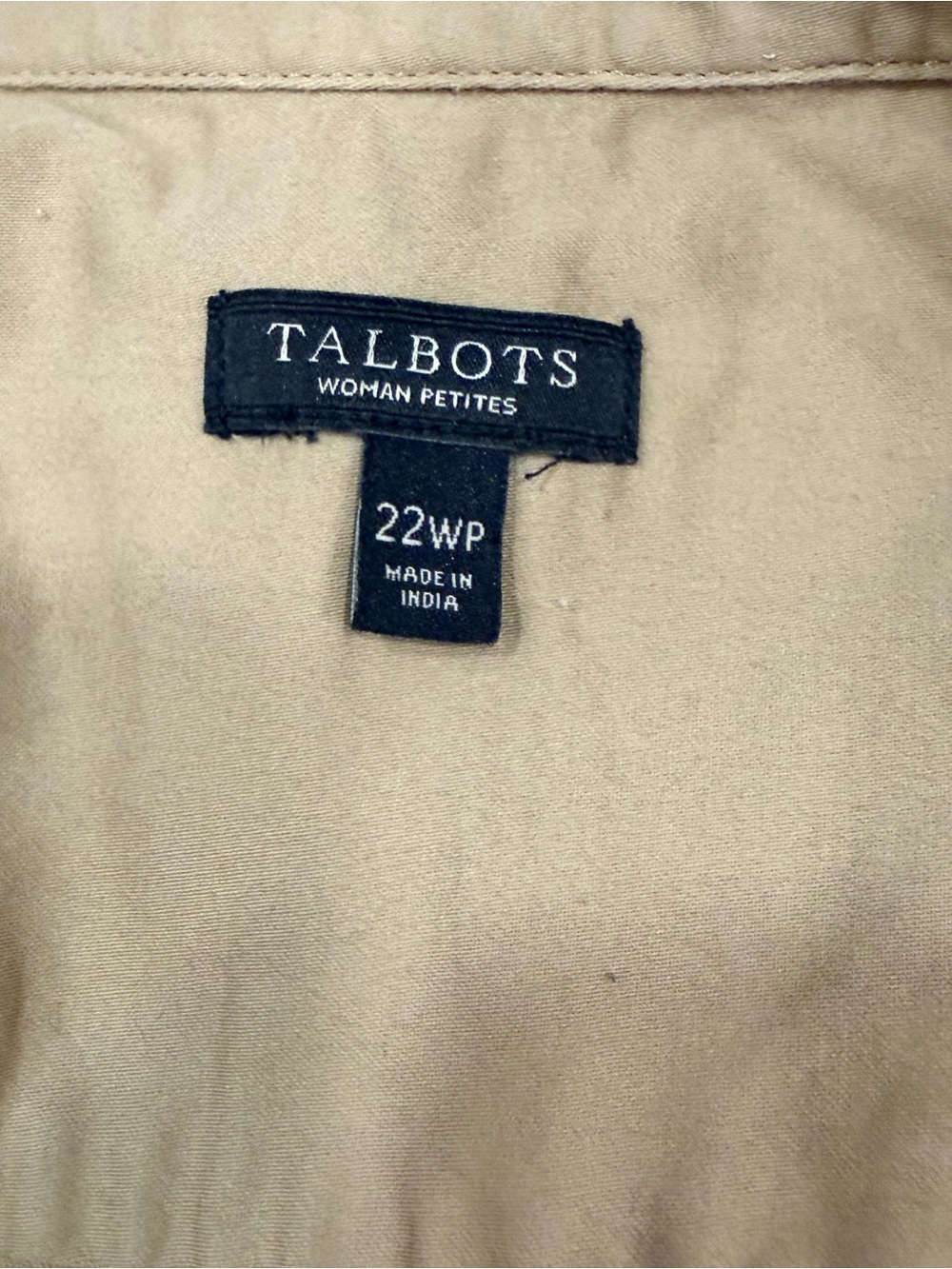 Talbots Sleeveless Safari Khaki Tan Midi Dress With with Tie Waist and Pockets - Picture 8 of 8
